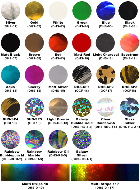 Soft Metallic Flex Colour Chart