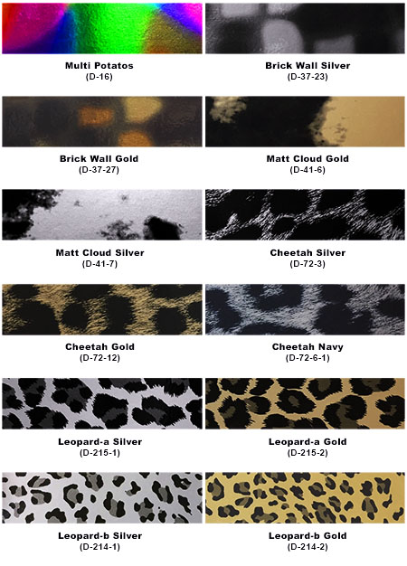 Soft Metallic colour Chart Extra colours