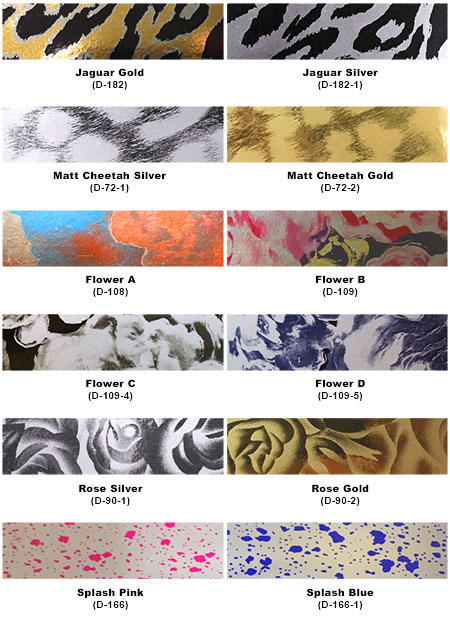 Soft Metallic colour Chart Extra colours