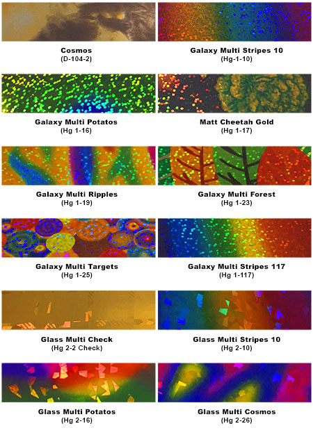Soft Metallic colour Chart Extra colours