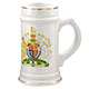 G-P3 White Ceramic Beer Mug gold trim