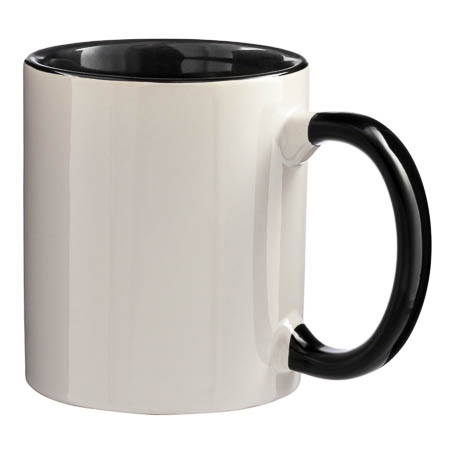M-003 White Mug Coloured Interior and Handle M-003 White Mug Coloured Interior and Handle