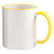 M-03 White Mug Colouered rim and handle M-03 White Mug Colouered rim and handle