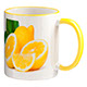M-03 White Mug Colouered rim and handle